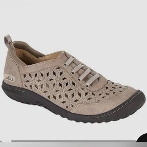 JBU Tan and Black Sneakers with Elastic Slip-On Design